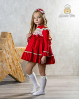 Abuela Tata Red & Cream Dress - 2599397