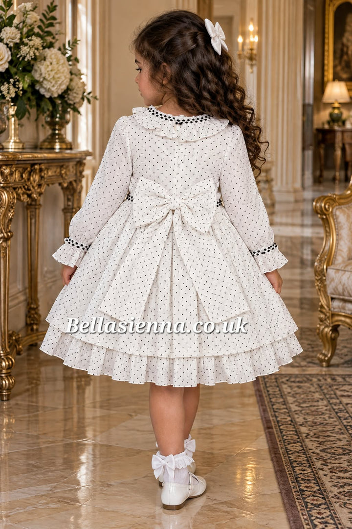 Dbb Collection White Dress With Black Detail  - 17502