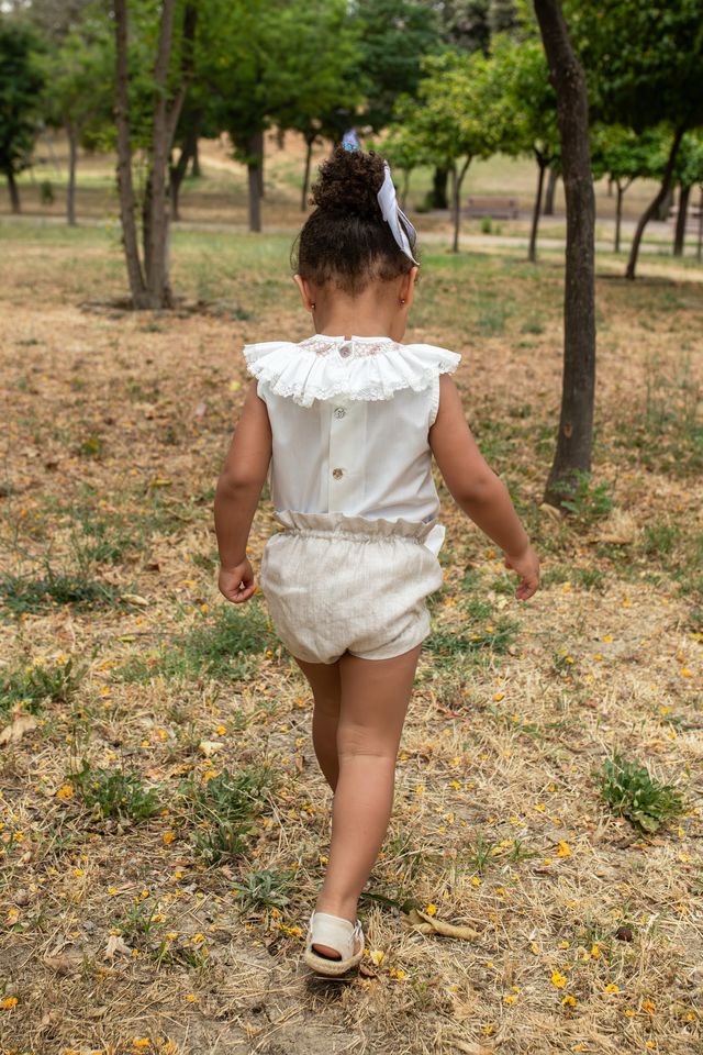 Naxos Girls Hand Smocked Blouse & Bloomer Set - 7708