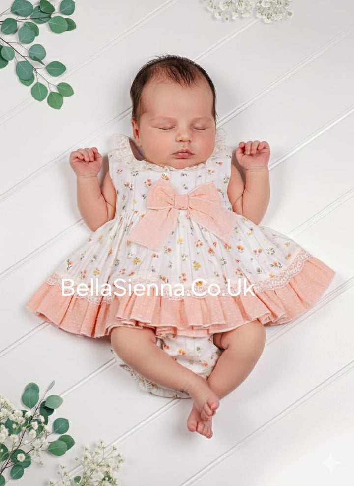 Eva Class - Lor Miral Peach & Ivory Dress & Pants Set - Summer - 21005