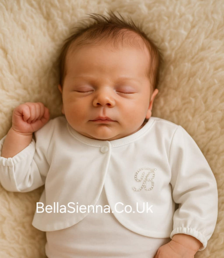 Beautiful Barcellino Ivory Cardigan With Diamante Detail & Bow - 9629