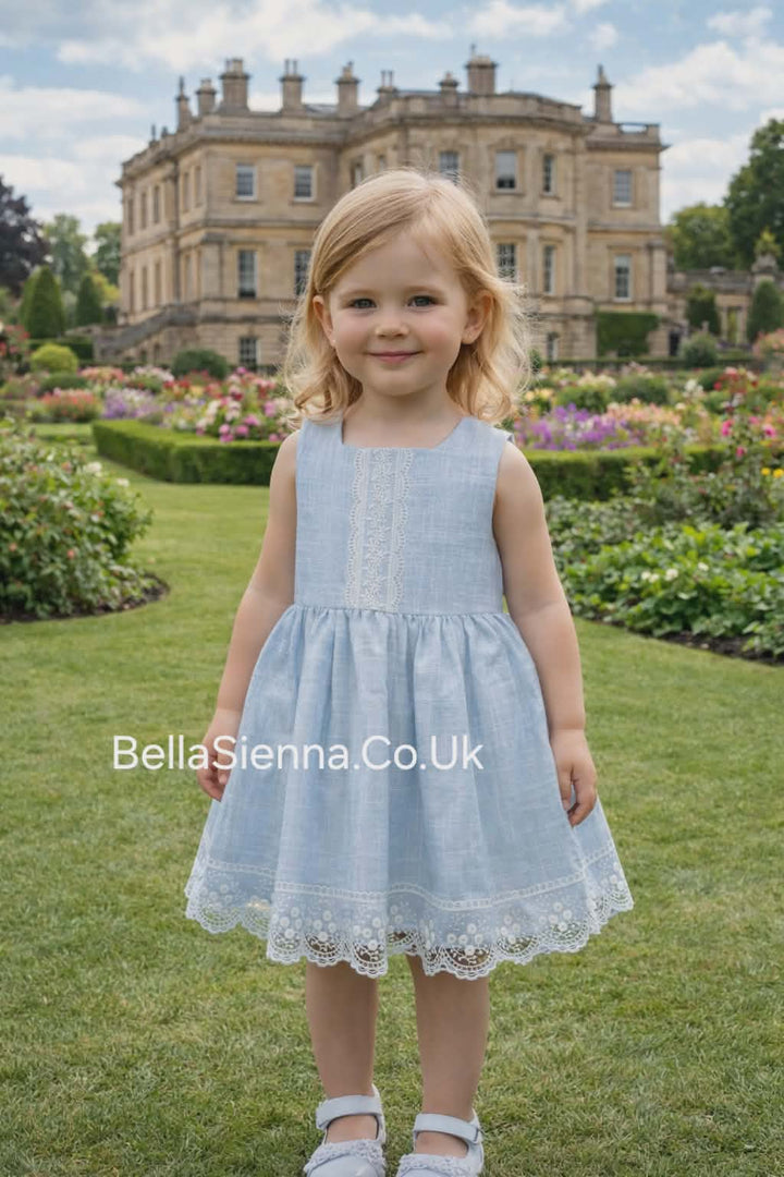 Eva Class - Lor Miral Summer - Blue Sparkle Dress With Lace Detail - 21401