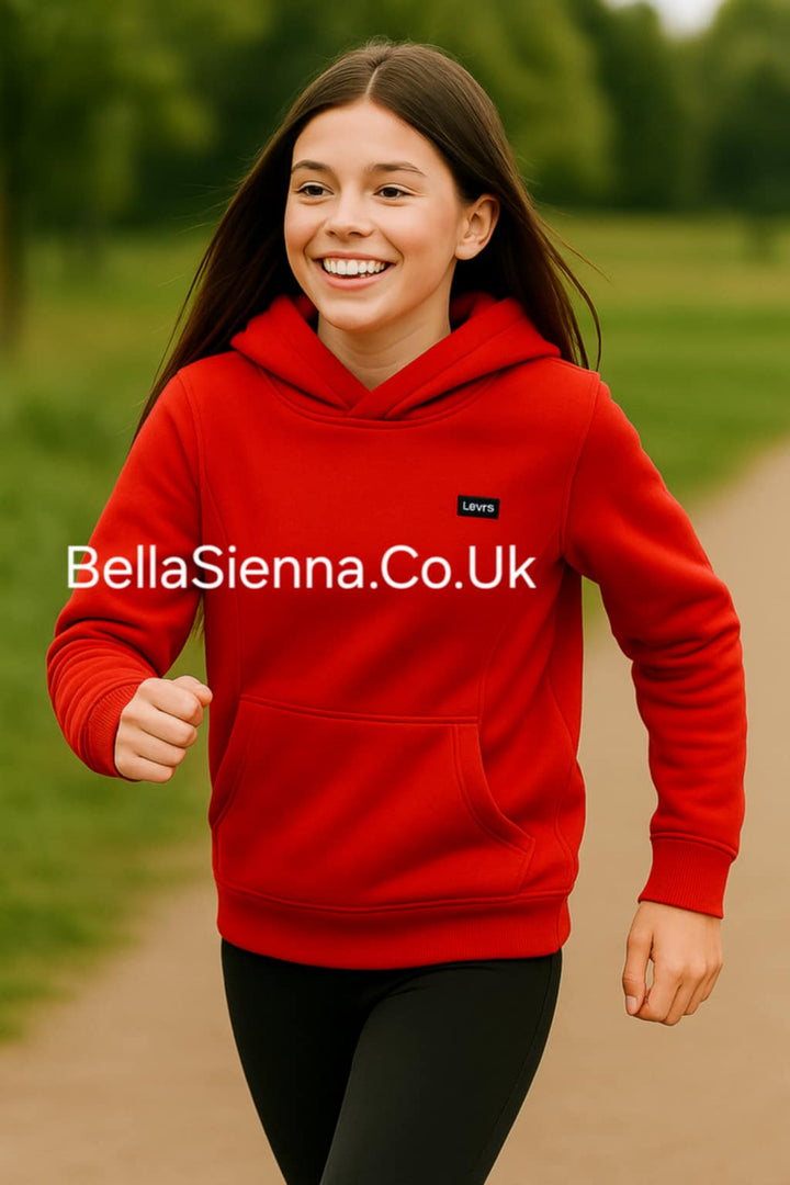 Levi's Kids Girls Poppy Red Hoodie Jumper - 3EN447-R7T