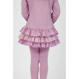 Harris Kids "Fran" Girls Frilly Dogtooth Print Tracksuit Lilac