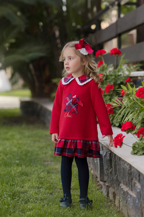 Miranda AW23 Red Dress With Scottish Terrier - 260 V