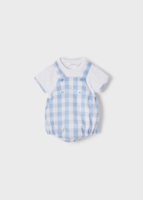 Mayoral Baby Boys Gingham Dungaree Set - 1679