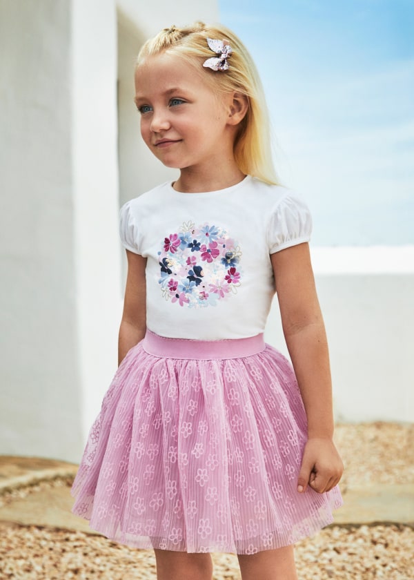 Mayoral Tulle Skirt Set - Mauve Mayoral Tulle Skirt Set - Mauve