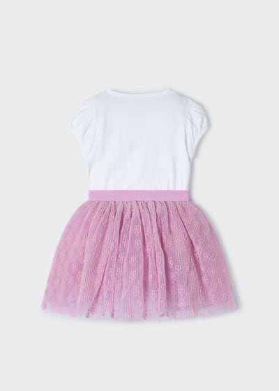 Mayoral Girls Top & Tulle Skirt Set - 3953 - Mauve