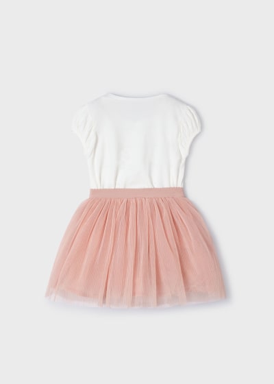 Mayoral Girls Top & Tulle Skirt Set - 3953 - Nude Pink