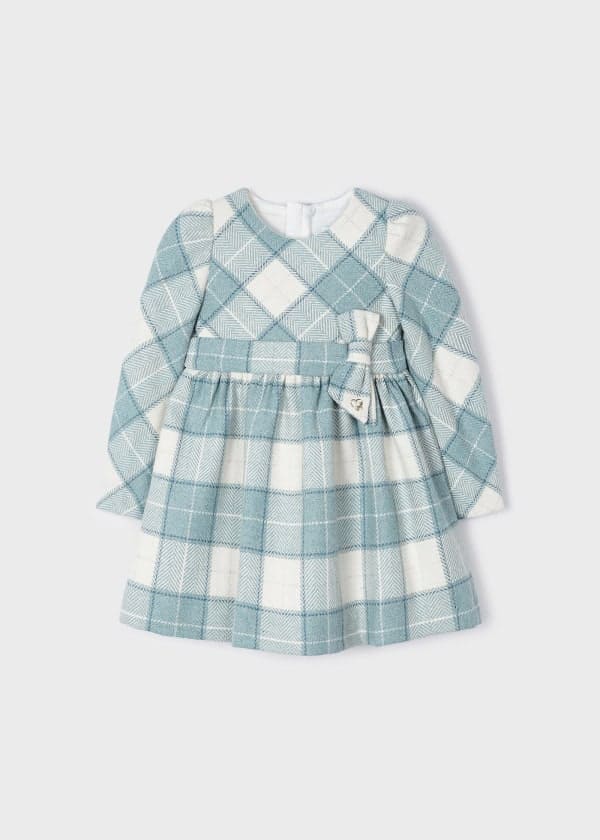 Mayoral Long Sleeved Plaid Dress - 4910 - Bluebell