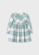 Mayoral Long Sleeved Plaid Dress - 4910 - Bluebell
