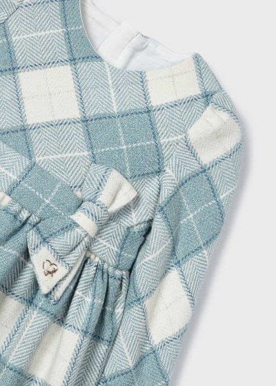 Mayoral Long Sleeved Plaid Dress - 4910 - Bluebell
