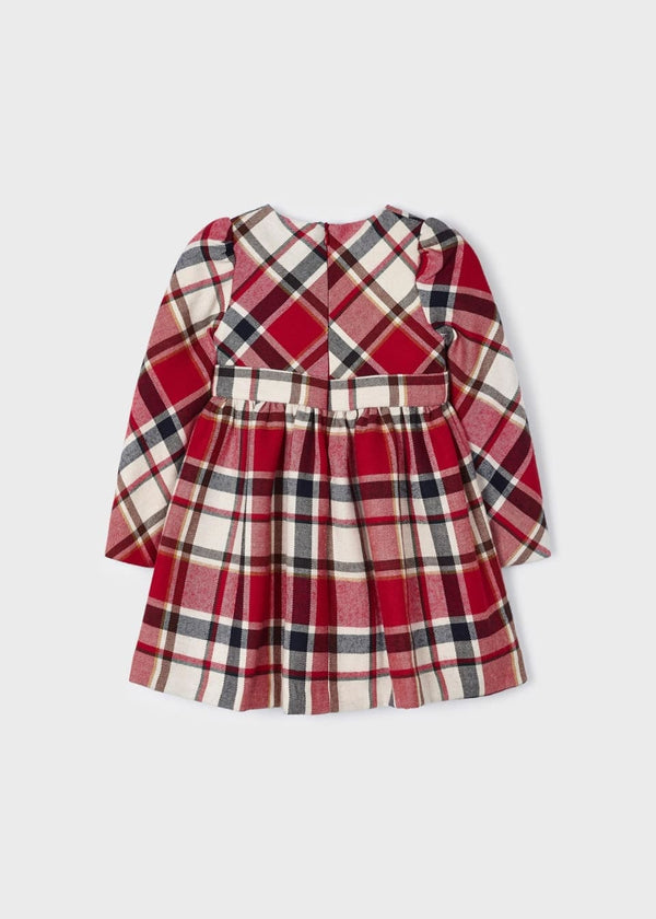 Mayoral Long Sleeved Plaid Dress - 4910 - Red