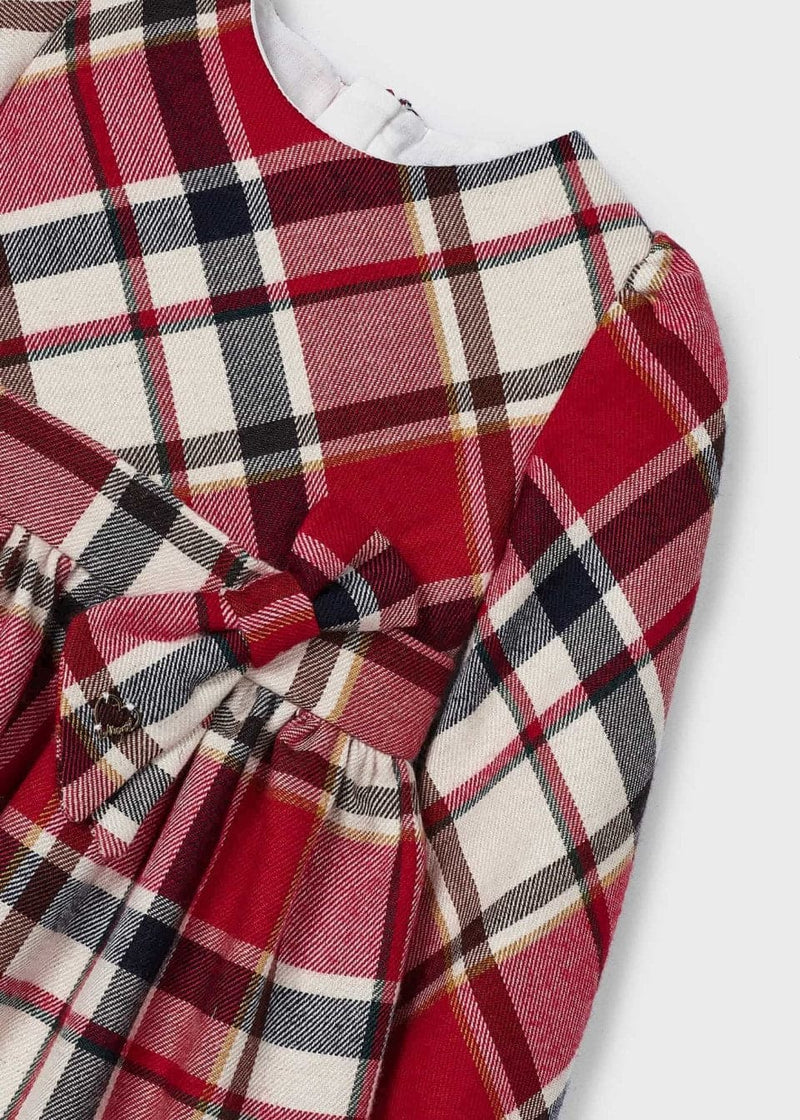 Mayoral Long Sleeved Plaid Dress - 4910 - Red