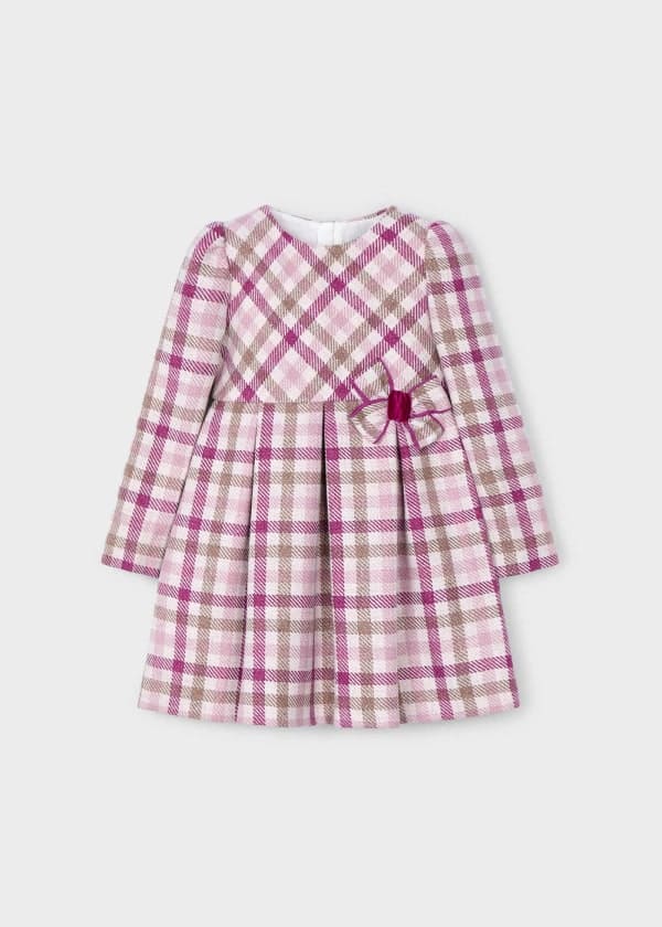 Mayoral Girls Plaid Dress - Rose Pink - 4914