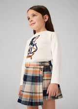 Mayoral Girls Checked Skort & Long Sleeved Top - 4065 & 4909