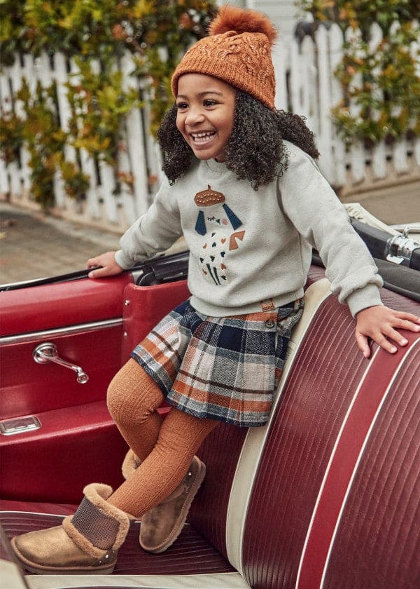 Mayoral Girls Checked Skort & Long Sleeved Top - 4065 & 4909