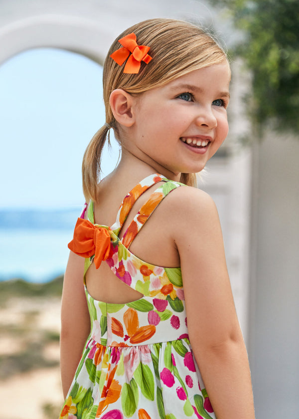 Mayoral Girls Bright Coloured Dress With Bow Back - 3919