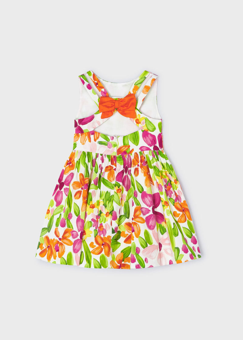 Mayoral Girls Bright Coloured Dress With Bow Back - 3919