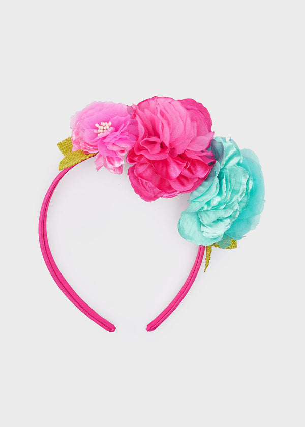 Mayoral Girls Flower Headband - Fuchsia