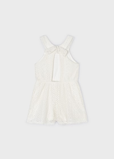 Mayoral Girls Guipure Playsuit - 3862 - Ivory/Cream