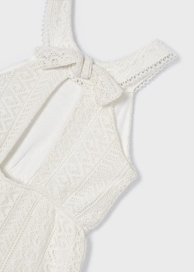 Mayoral Girls Guipure Playsuit - 3862 - Ivory/Cream