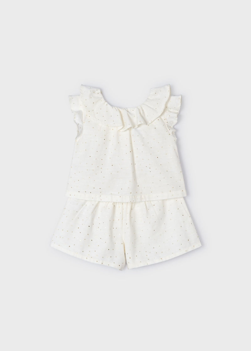 Mayoral Girls Metallic Polka Dot 2 Piece Set - 3258