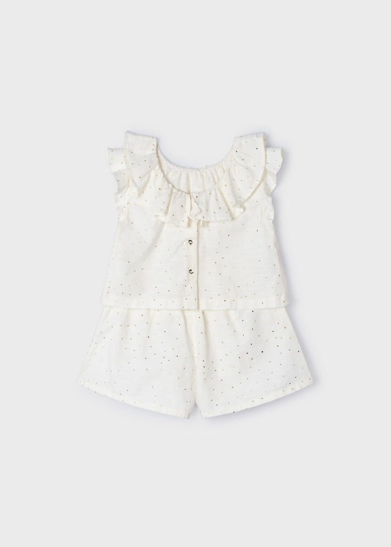 Mayoral Girls Metallic Polka Dot 2 Piece Set - 3258