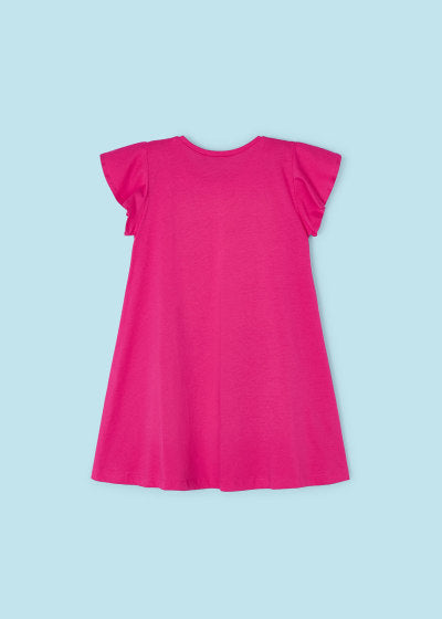 Mayoral Girls Fucsia Pink Dress & Handbag - 3948