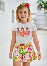 Mayoral Girls T-shirt & Satin Skort Set - 3080 & 3907