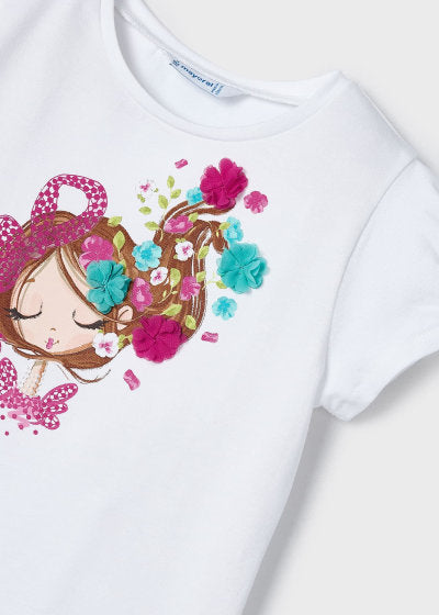 Mayoral Girls T-shirt & Satin Skort Set - 3080 & 3907