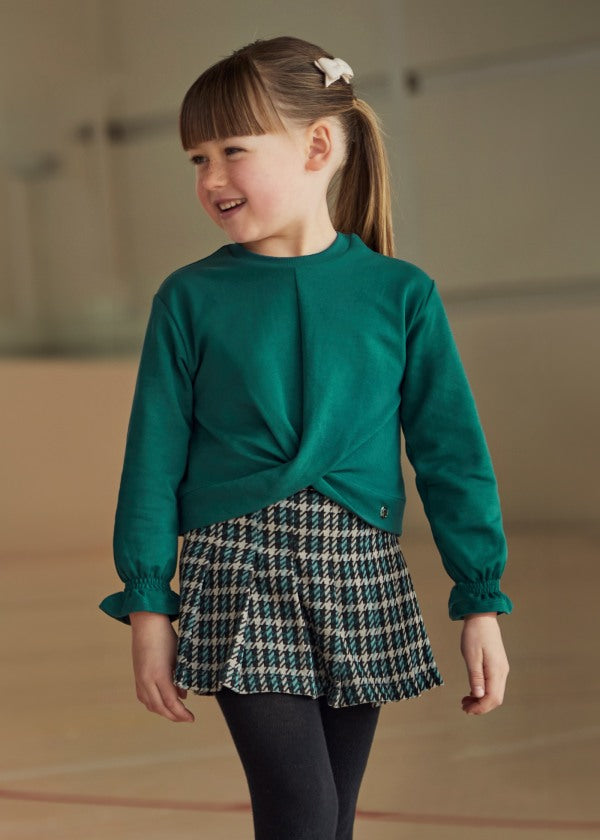 Mayoral Girls Dusky Pink Jacquard Shorts & Jumper Set - 4220