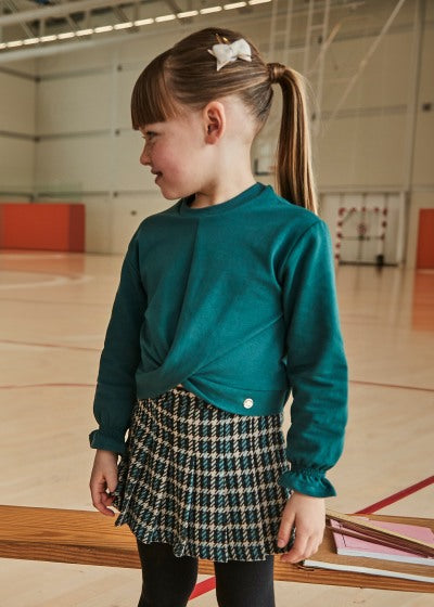 Mayoral Girls Dusky Pink Jacquard Shorts & Jumper Set - 4220