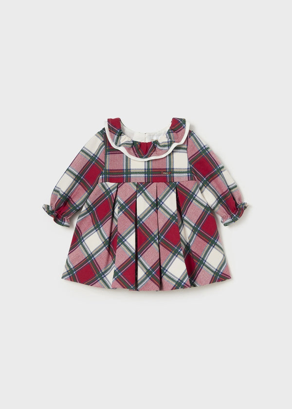 Mayoral Girls Long Sleeved Red Plaid Dress - 2808