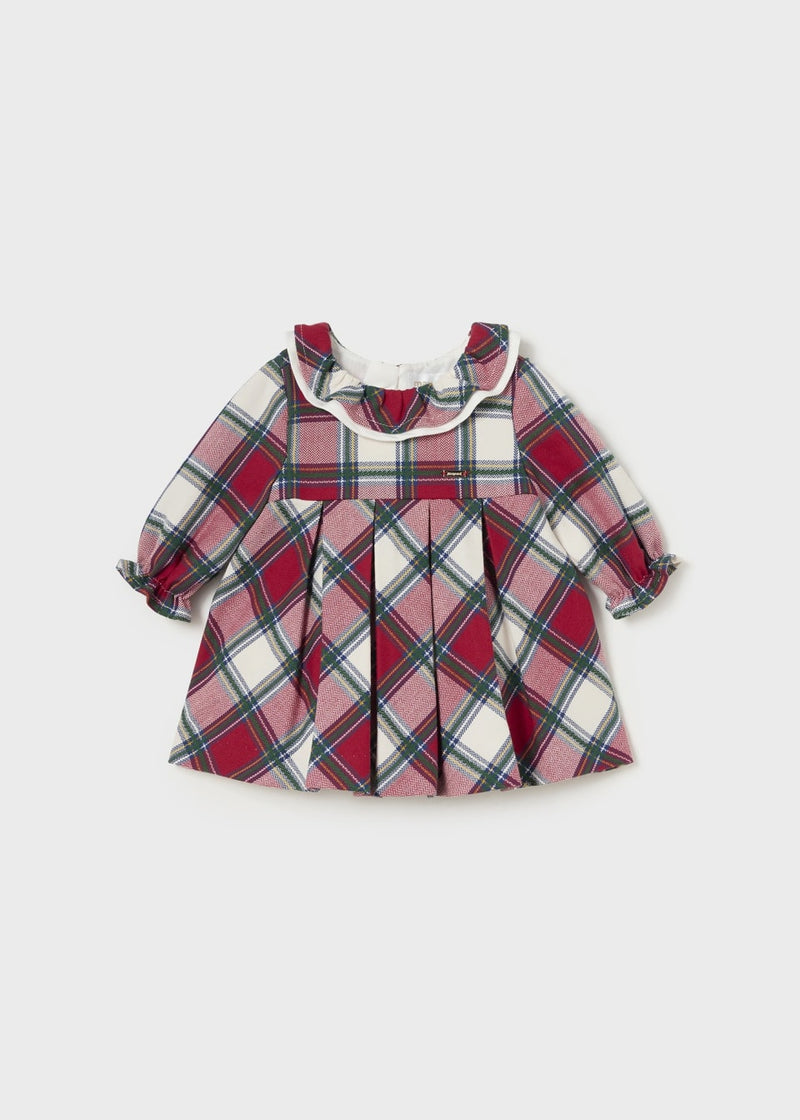 Mayoral Girls Long Sleeved Red Plaid Dress - 2808