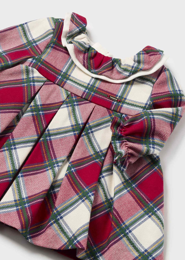Mayoral Girls Long Sleeved Red Plaid Dress - 2808