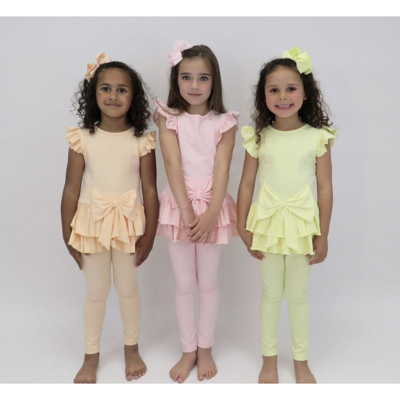 HARRIS KIDS "Harper" Girls Ruffle Bow Tracksuit - Lemon