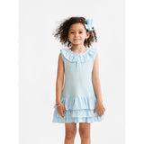 Harris Kids "Hazel" Girls Frilly Polo Dress - Blue