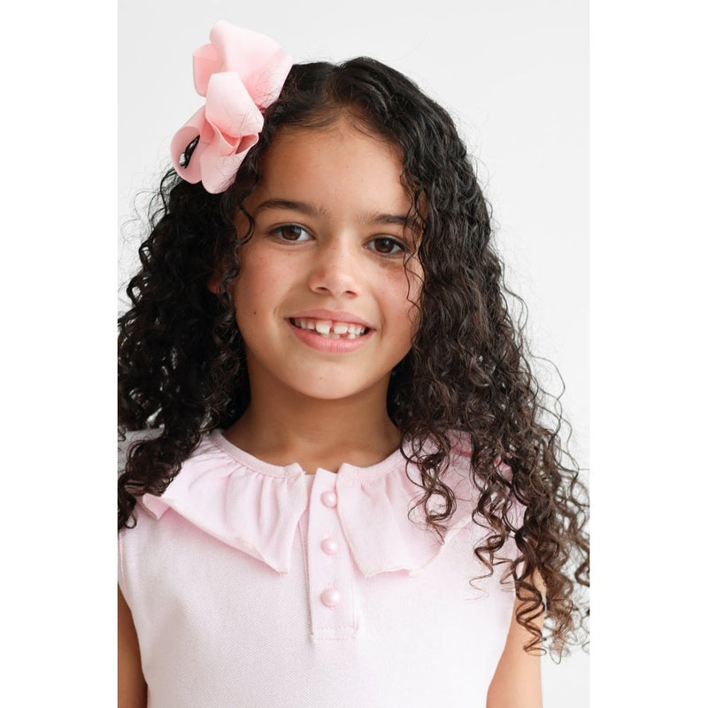 Harris Kids "Hazel" Girls Frilly Polo Dress - Pink