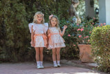 Miranda Girls White & Peach Skirt & Blouse Set - 229