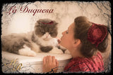 La Marquesita Real La Duquesa Burgundy Drop Waist Dress & Matching Hair Clip