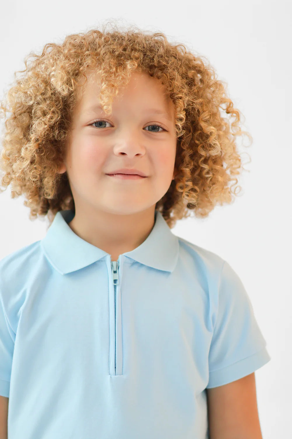 Harris Kids "Jay" Boys Plain Zip Up Polo Short Set - Blue