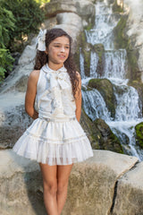 Naxos Cream Chanel Tweed Hair Bow