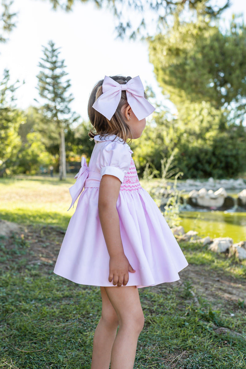 Naxos Pink Hair Bow To Match The Smocked Dress