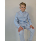 HARRIS KIDS "Luca" Blue Boys Ribbed Polo Tracksuit Set