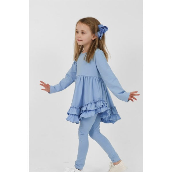 Harris Kids "Mae" Girls Frilly Legging Tracksuit Blue
