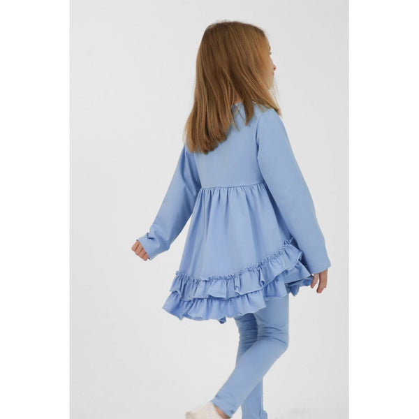 Harris Kids "Mae" Girls Frilly Legging Tracksuit Blue