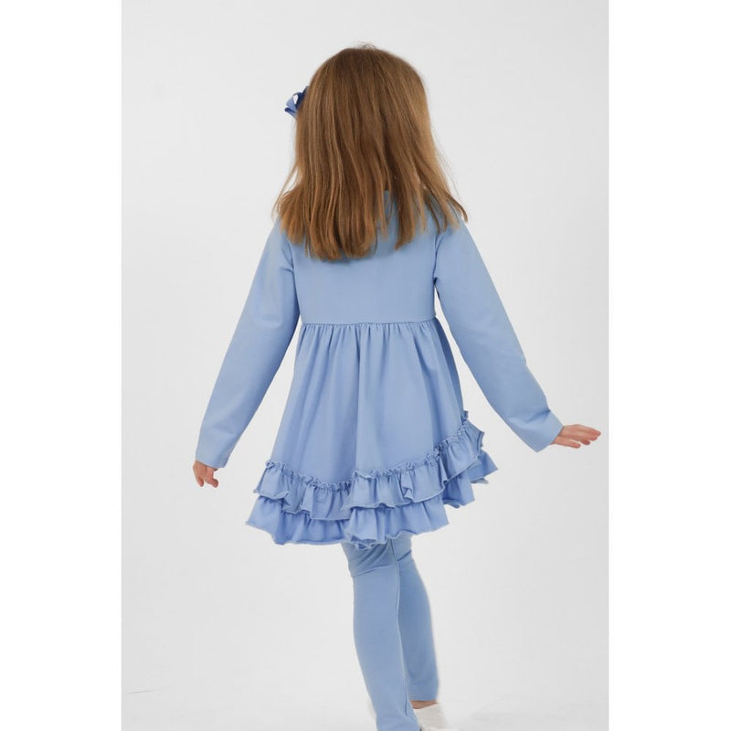 Harris Kids "Mae" Girls Frilly Legging Tracksuit Blue
