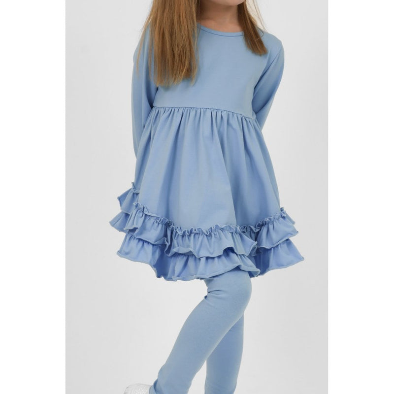 Harris Kids "Mae" Girls Frilly Legging Tracksuit Blue