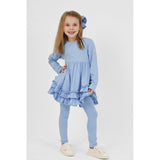 Harris Kids "Mae" Girls Frilly Legging Tracksuit Blue